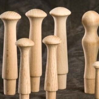 wooden spindles and pegs